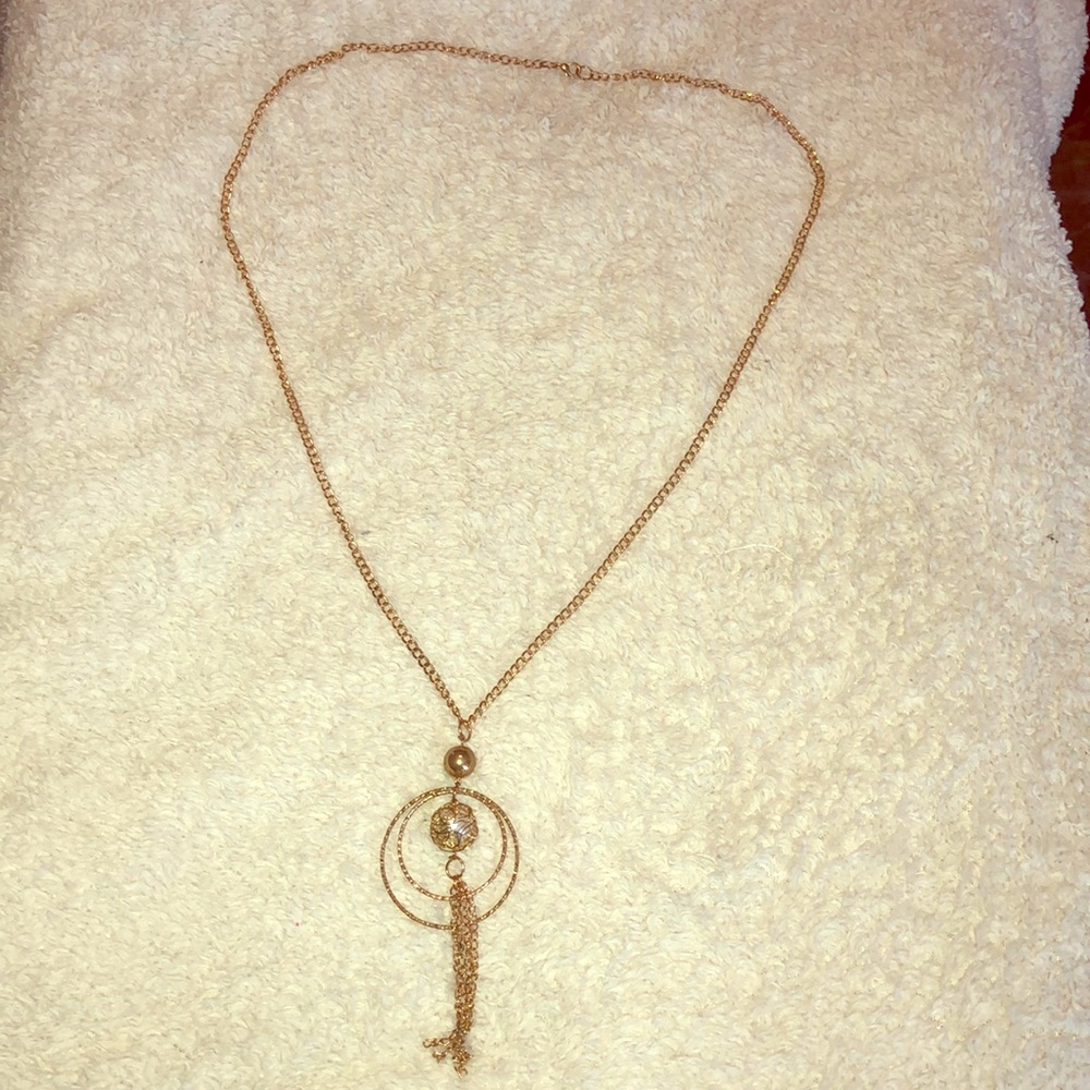 Long decorative chain necklace